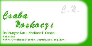 csaba moskoczi business card